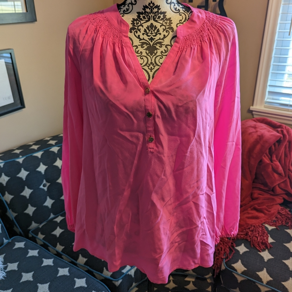 Lilly Pulitzer Pink silk blouse M